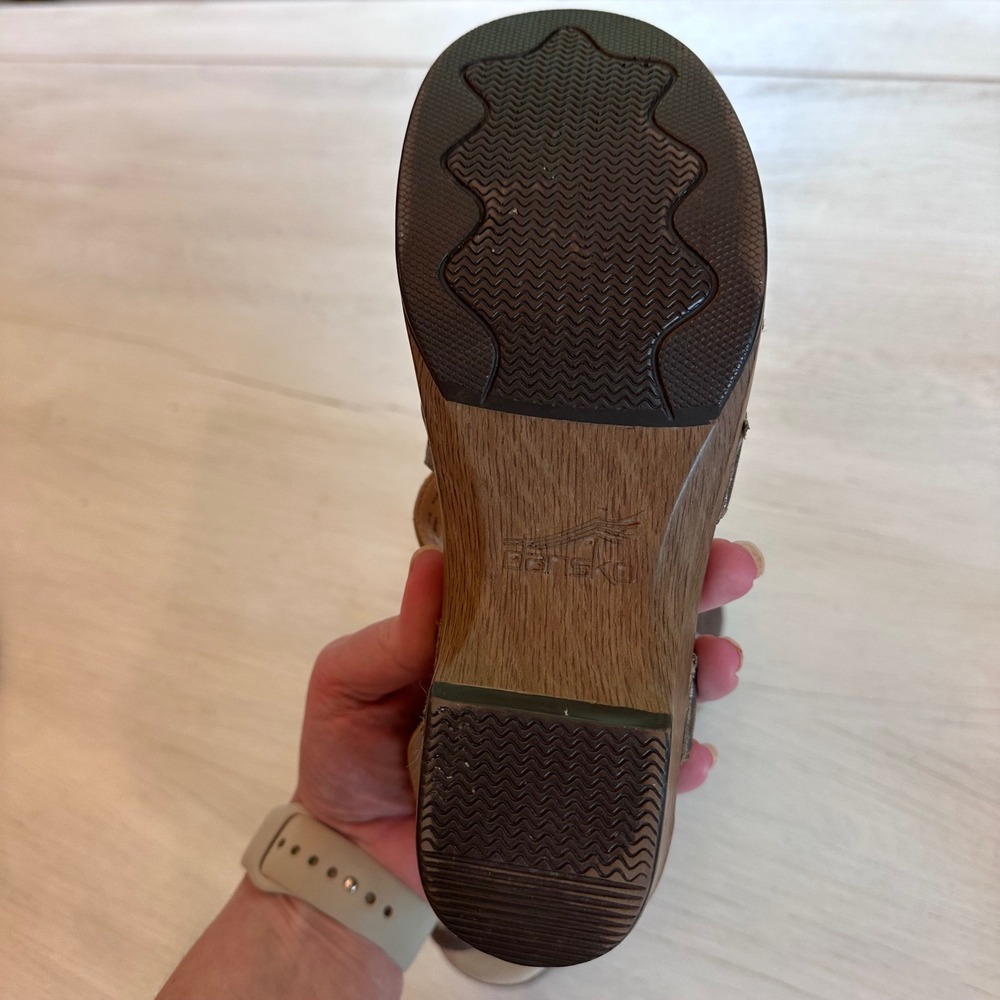 Dr. Scholl's Brown Leather Strappy Slingback Sandals - Picture 6 of 8